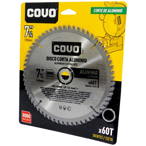 [8596] DISCO DE SIERRA 7 1/4" PARA ALUMINIO COVO