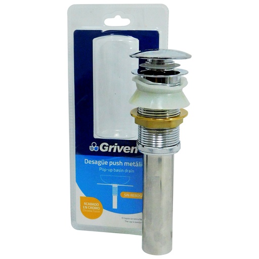 [8649] DESAGUE PARA LAVAMANOS 1 1/4" X 21CM PUSH GRANDE GRIVEN