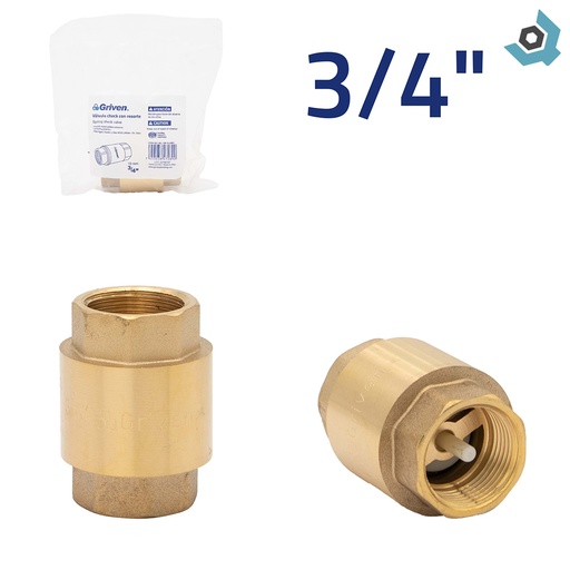 [8724] CHEQUE 3/4" DE BRONCE SIN CANAL GRIVEN