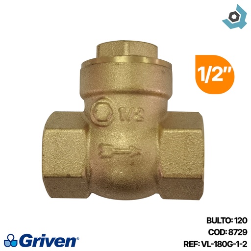 [8729] CHEQUE 1/2" DE BRONCE TIPO T GRIVEN