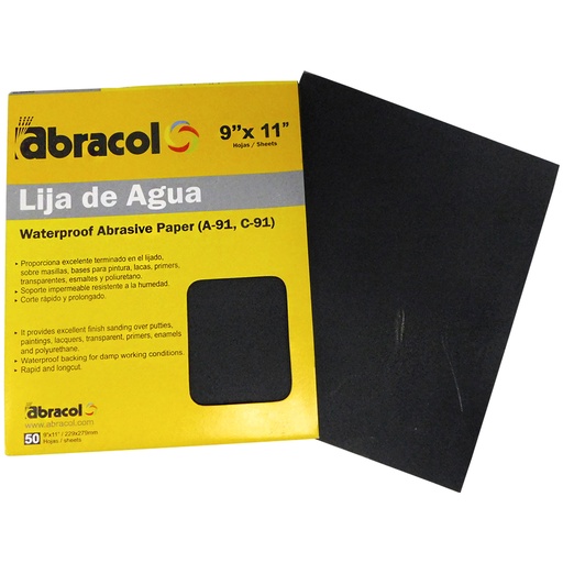 [8837] LIJA DE AGUA DE 9" X 11" GRANO 280 ABRACOL