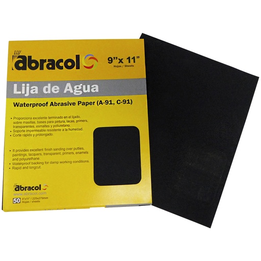 [8840] LIJA DE AGUA DE 9" X 11" GRANO 400 ABRACOL