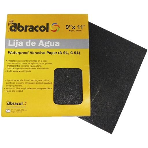 [8841] LIJA DE AGUA DE 9" X 11" GRANO 60 ABRACOL