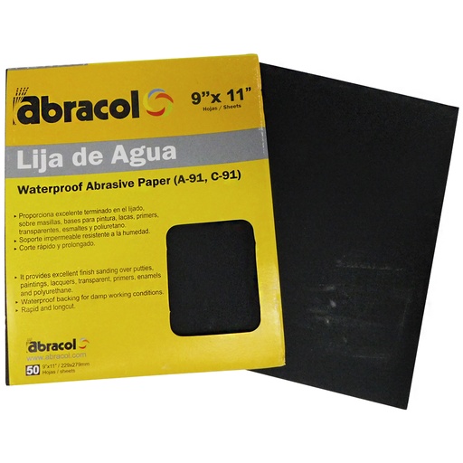 [8842] LIJA DE AGUA DE 9" X 11" GRANO 600 ABRACOL