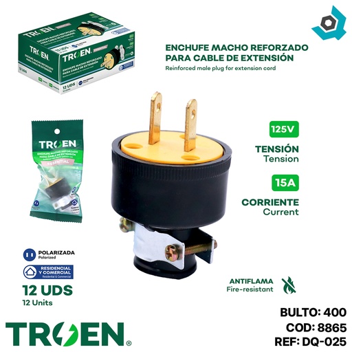 [8865] ENCHUFE ELECTRICO 110V DE PVC TROEN
