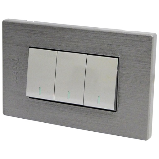 [8879] APAGADOR TRIPLE PLATEADO TROEN