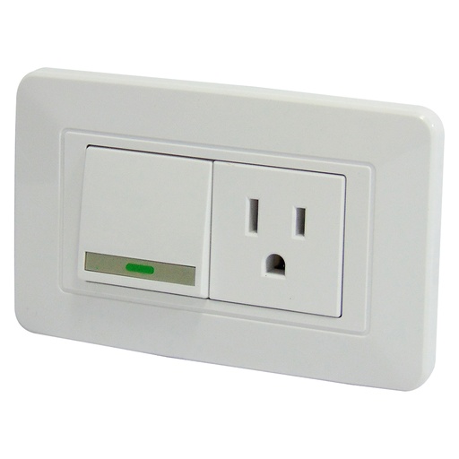 [8911] APAGADOR CON TOMA SENCILLO BLANCO TROEN