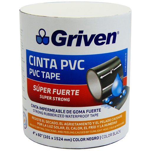 [8913] CINTA PVC NEGRO 4" X 60" GRIVEN