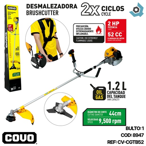 [8947] DESMALEZADORA 52CC X 2HP COVO