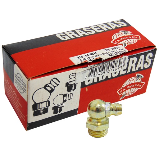 [9027] GRASERA 1/8" N.P.T 14 CODO 90 GRADOS MEJIA