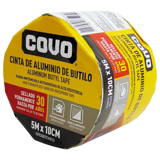 [9042] CINTA DE ALUMINIO DE BUTILO 5M X 10CM COVO