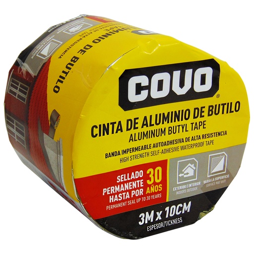 [9043] CINTA DE ALUMINIO DE BUTILO 3M X 10CM COVO