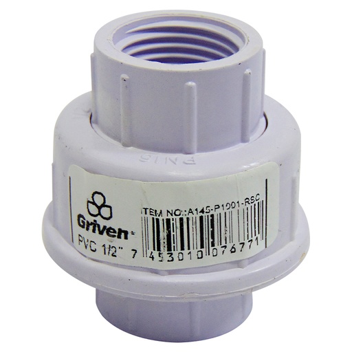[9092] UNION UNIVERSAL 1/2" DE PVC CON ROSCA GRIVEN