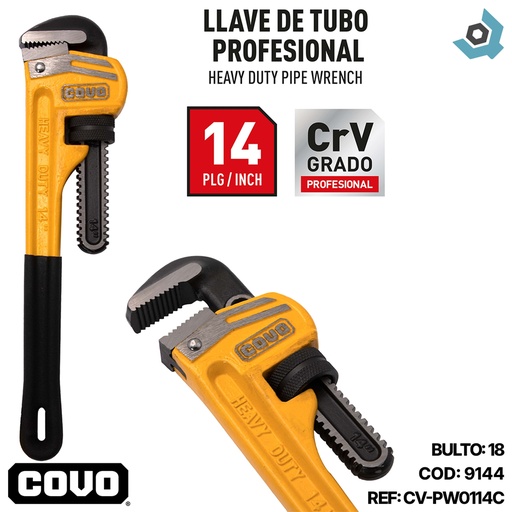 [9144] LLAVE DE TUBO 14" INDUSTRIAL COVO