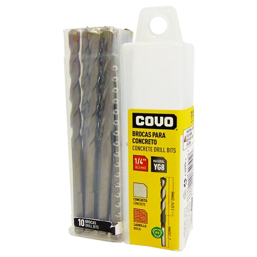 [9148] MECHAS PARA CONCRETO 1/4" COVO
