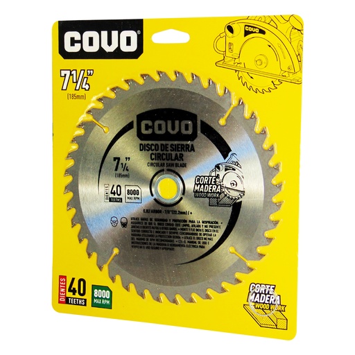 [9187] DISCO DE SIERRA 7 1/4" PARA MADERA COVO