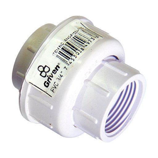 [9190] UNION UNIVERSAL 3/4" DE PVC CON ROSCA GRIVEN