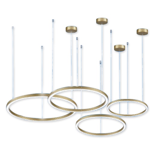 [9234] LAMPARA LED COLGANTE 90W 4 ANILLOS ANGEL LIGHT