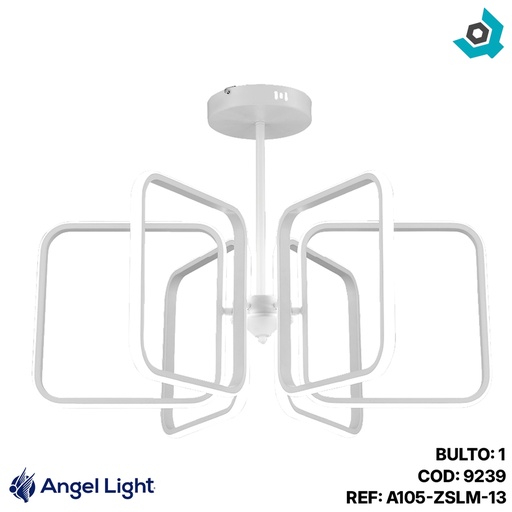 [9239] LAMPARA LED COLGANTE 100W 6 CUADRADOS ANGEL LIGHT