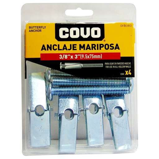 [9281] TORNILLO 3/8" CON ANCLAJE MARIPOSA COVO