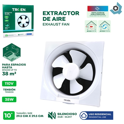 [9306] EXTRACTOR DE AIRE 10" PARA PARED TROEN