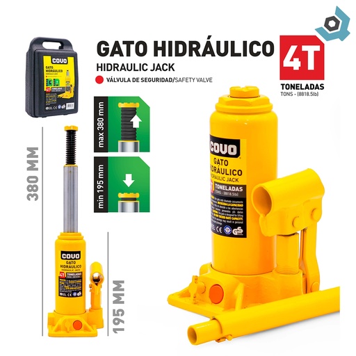 [9312] GATO HIDRAULICO 4 TONELADAS COVO