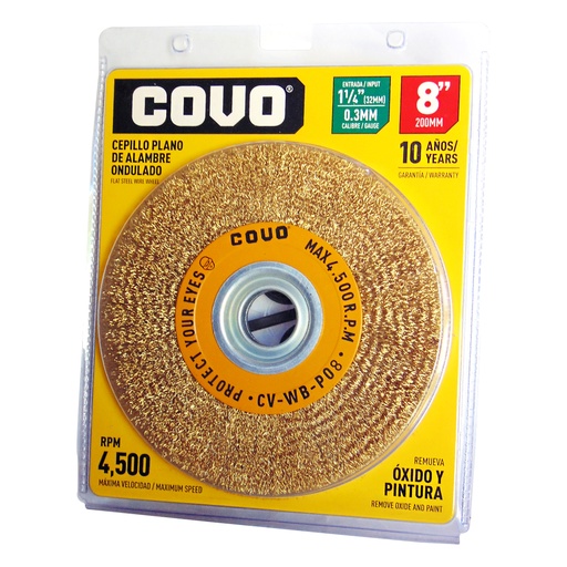 [9325] DISCO CEPILLO DE ALAMBRE 8" PLANO COVO