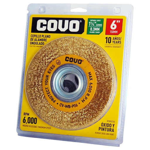 [9326] DISCO CEPILLO DE ALAMBRE 6" PLANO COVO
