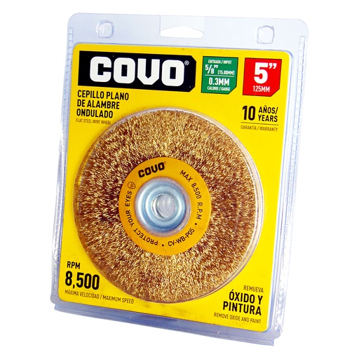 [9327] DISCO CEPILLO DE ALAMBRE 5" PLANO COVO