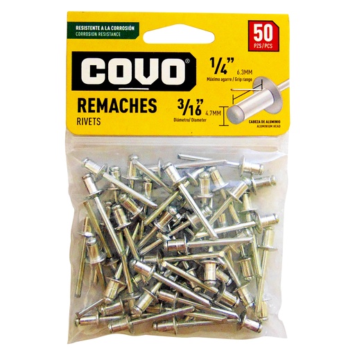 [9347] REMACHE 3/16" X 1/4" 50 PIEZAS COVO