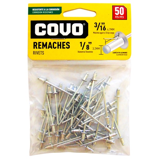 [9348] REMACHE 1/8" X 3/16" 50 PIEZAS COVO