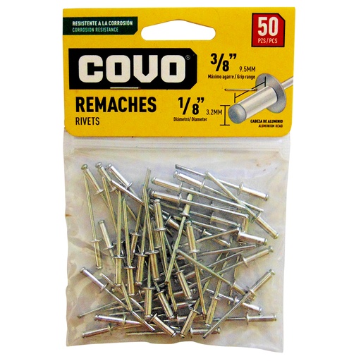 [9351] REMACHE 1/8" X 3/8" 50 PIEZAS COVO
