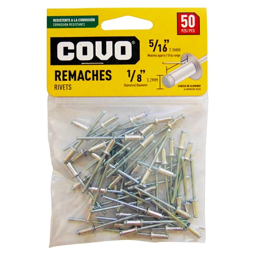 [9352] REMACHE 1/8" X 5/16" 50 PIEZAS COVO
