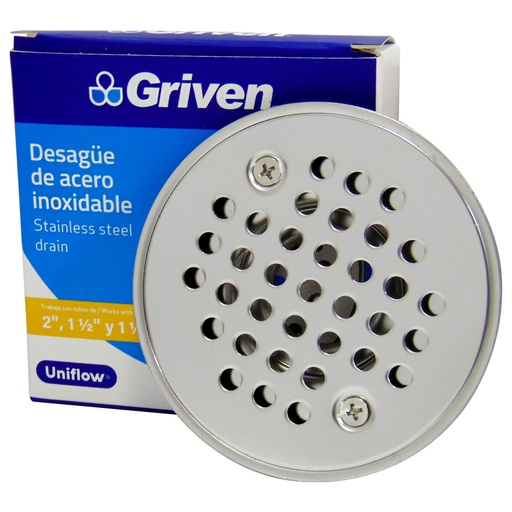 [9378] DESAGUE DE PISO 3" REDONDO ACERO INOXIDABLE GRIVEN