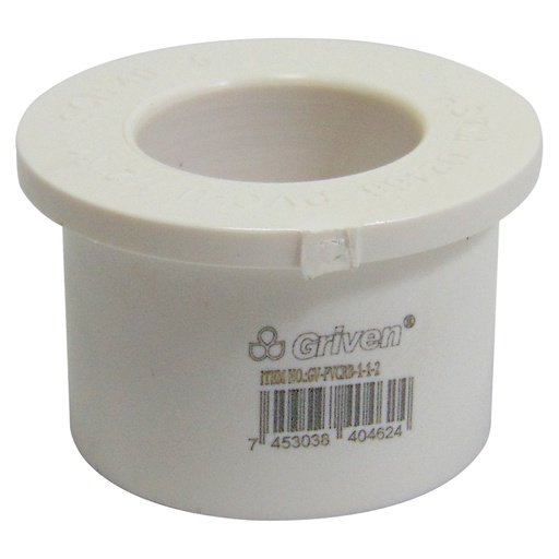 [9419] REDUCCION BUSHING 1/2" X 1" PVC SCH 40 GRIVEN