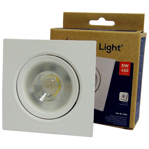 [9432] LAMPARA LED OJO DE BUEY 5W 3.5" CUADRADO LUZ BLANCA ANGEL LIGHT