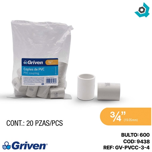 [9438] UNION PVC 3/4" SENCILLA SCH 40 GRIVEN