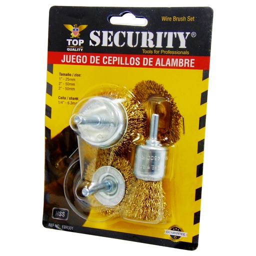 [9445] DISCO CEPILLOS DE ALAMBRE 3 PIEZAS SECURITY
