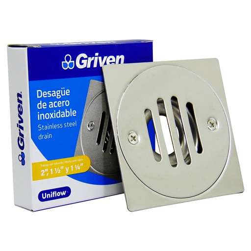 [9476] DESAGUE DE PISO 4" X 4" ACERO INOXIDABLE GRIVEN