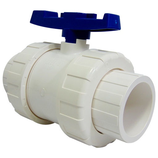 [9492] VALVULA 2" DE PVC SIN ROSCA UNION DOBLE GRIVEN