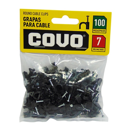 [9503] GRAPAS PARA CABLES 7MM NEGRO COVO