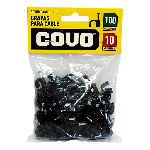 [9505] GRAPAS PARA CABLES 10MM NEGRO COVO