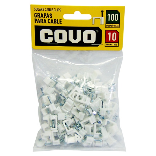 [9508] GRAPAS PARA CABLES 10MM BLANCO COVO