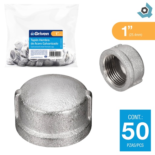 [9571] TAPA 1" DE ACERO GALVANIZADO HR GRIVEN