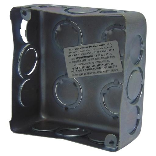 [9589] CAJETIN ELECTRICO 4"X4" ZINCADA CALIBRE 24 INDUMA