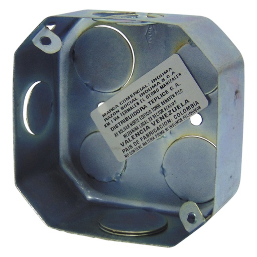 [9591] CAJETIN ELECTRICO OCTAGONAL ZINCADO CALIBRE 26 INDUMA