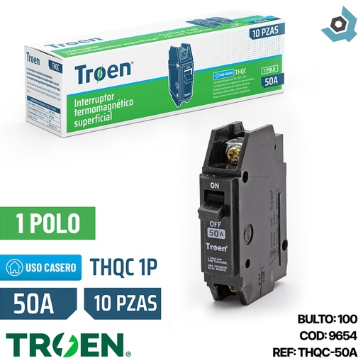 [9654] BREAKER SUPERFICIAL 1P X 50AMP TROEN