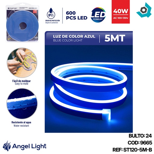 [9665] TIRA DE LUZ LED 5 METROS AZUL ANGEL LIGHT
