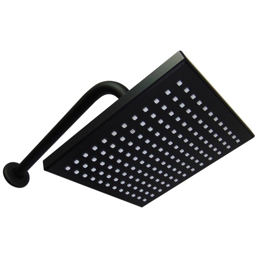 [9681] REGADERA PARA BANO 8" CUADRADA NEGRO GRIVEN BLACK