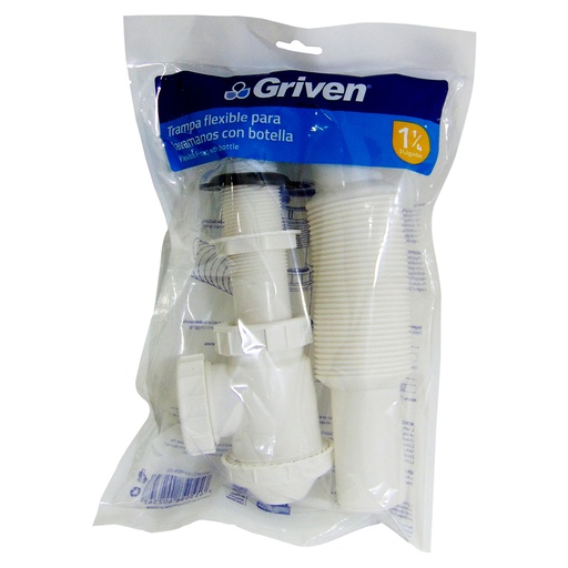 [9685] DESAGUE CON SIFON FLEXIBLE 1 1/4" PARA LAVAMANOS GRIVEN